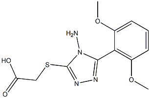 2-{[4-amino-5-(2,6-dimethoxyphenyl)-4H-1,2,4-triazol-3-yl]sulfanyl}acetic acid,,结构式