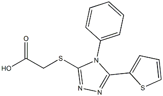 2-{[4-phenyl-5-(thiophen-2-yl)-4H-1,2,4-triazol-3-yl]sulfanyl}acetic acid Struktur