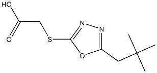 2-{[5-(2,2-dimethylpropyl)-1,3,4-oxadiazol-2-yl]sulfanyl}acetic acid,,结构式