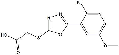 2-{[5-(2-bromo-5-methoxyphenyl)-1,3,4-oxadiazol-2-yl]sulfanyl}acetic acid Structure