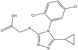 2-{[5-cyclopropyl-4-(2,5-dichlorophenyl)-4H-1,2,4-triazol-3-yl]sulfanyl}acetic acid,,结构式
