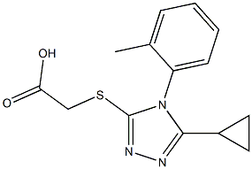 2-{[5-cyclopropyl-4-(2-methylphenyl)-4H-1,2,4-triazol-3-yl]sulfanyl}acetic acid,,结构式