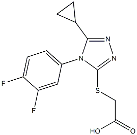2-{[5-cyclopropyl-4-(3,4-difluorophenyl)-4H-1,2,4-triazol-3-yl]sulfanyl}acetic acid 结构式