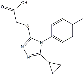 2-{[5-cyclopropyl-4-(4-methylphenyl)-4H-1,2,4-triazol-3-yl]sulfanyl}acetic acid Struktur