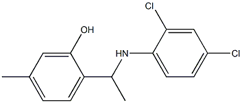 2-{1-[(2,4-dichlorophenyl)amino]ethyl}-5-methylphenol Struktur