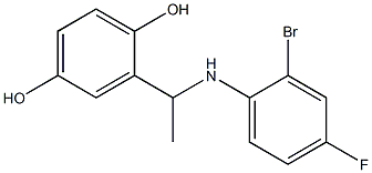 2-{1-[(2-bromo-4-fluorophenyl)amino]ethyl}benzene-1,4-diol 化学構造式