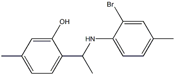 2-{1-[(2-bromo-4-methylphenyl)amino]ethyl}-5-methylphenol 结构式