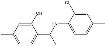 2-{1-[(2-chloro-4-methylphenyl)amino]ethyl}-5-methylphenol,,结构式