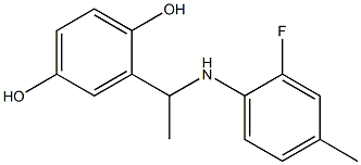 2-{1-[(2-fluoro-4-methylphenyl)amino]ethyl}benzene-1,4-diol 化学構造式