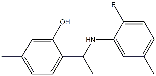 2-{1-[(2-fluoro-5-methylphenyl)amino]ethyl}-5-methylphenol Struktur