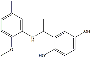 2-{1-[(2-methoxy-5-methylphenyl)amino]ethyl}benzene-1,4-diol Structure