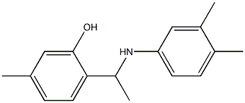 2-{1-[(3,4-dimethylphenyl)amino]ethyl}-5-methylphenol,,结构式