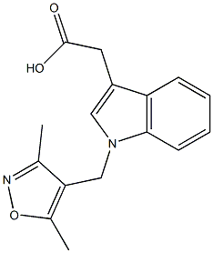 2-{1-[(3,5-dimethyl-1,2-oxazol-4-yl)methyl]-1H-indol-3-yl}acetic acid 结构式