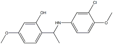 2-{1-[(3-chloro-4-methoxyphenyl)amino]ethyl}-5-methoxyphenol,,结构式