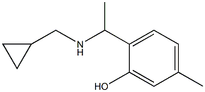 2-{1-[(cyclopropylmethyl)amino]ethyl}-5-methylphenol Struktur