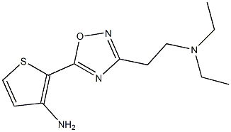 2-{3-[2-(diethylamino)ethyl]-1,2,4-oxadiazol-5-yl}thiophen-3-amine,,结构式