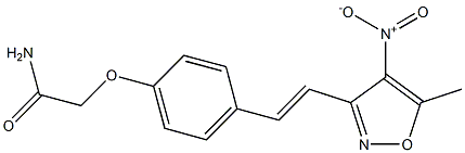 2-{4-[(E)-2-(5-methyl-4-nitroisoxazol-3-yl)vinyl]phenoxy}acetamide,,结构式