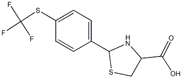 2-{4-[(trifluoromethyl)sulfanyl]phenyl}-1,3-thiazolidine-4-carboxylic acid Struktur