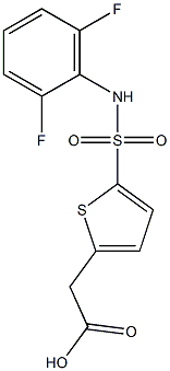 2-{5-[(2,6-difluorophenyl)sulfamoyl]thiophen-2-yl}acetic acid 化学構造式