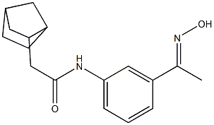 2-{bicyclo[2.2.1]heptan-2-yl}-N-{3-[1-(hydroxyimino)ethyl]phenyl}acetamide Struktur