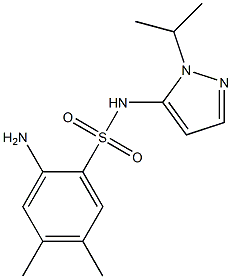 2-amino-4,5-dimethyl-N-[1-(propan-2-yl)-1H-pyrazol-5-yl]benzene-1-sulfonamide 结构式