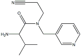 2-amino-N-(2-cyanoethyl)-3-methyl-N-(pyridin-3-ylmethyl)butanamide 化学構造式