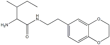 2-amino-N-[2-(2,3-dihydro-1,4-benzodioxin-6-yl)ethyl]-3-methylpentanamide 化学構造式