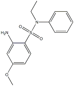 2-amino-N-ethyl-4-methoxy-N-phenylbenzene-1-sulfonamide Struktur