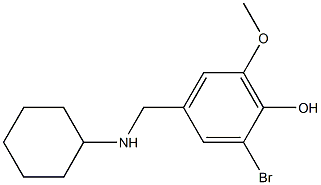2-bromo-4-[(cyclohexylamino)methyl]-6-methoxyphenol,,结构式