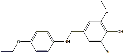 2-bromo-4-{[(4-ethoxyphenyl)amino]methyl}-6-methoxyphenol 化学構造式