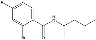 2-bromo-4-fluoro-N-(1-methylbutyl)benzamide 化学構造式
