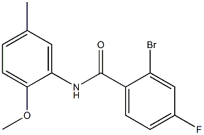 2-bromo-4-fluoro-N-(2-methoxy-5-methylphenyl)benzamide 化学構造式
