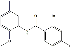 2-bromo-4-fluoro-N-(2-methoxy-5-methylphenyl)benzamide Struktur