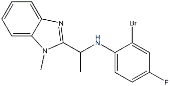 2-bromo-4-fluoro-N-[1-(1-methyl-1H-1,3-benzodiazol-2-yl)ethyl]aniline 化学構造式