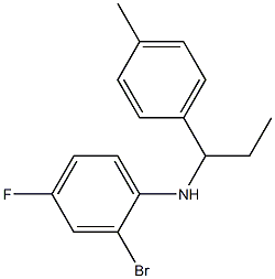 2-bromo-4-fluoro-N-[1-(4-methylphenyl)propyl]aniline Structure