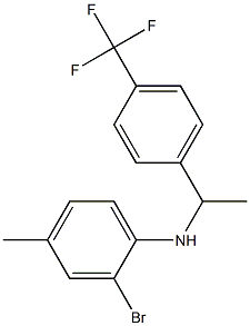 2-bromo-4-methyl-N-{1-[4-(trifluoromethyl)phenyl]ethyl}aniline,,结构式