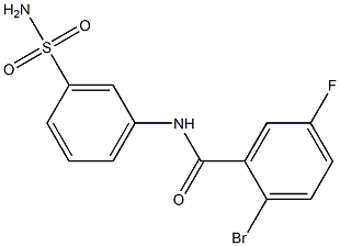 2-bromo-5-fluoro-N-(3-sulfamoylphenyl)benzamide 化学構造式