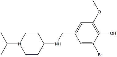 2-bromo-6-methoxy-4-({[1-(propan-2-yl)piperidin-4-yl]amino}methyl)phenol 化学構造式