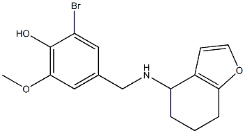2-bromo-6-methoxy-4-[(4,5,6,7-tetrahydro-1-benzofuran-4-ylamino)methyl]phenol 化学構造式
