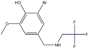 2-bromo-6-methoxy-4-{[(2,2,2-trifluoroethyl)amino]methyl}phenol 化学構造式
