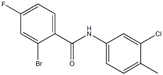 2-bromo-N-(3-chloro-4-methylphenyl)-4-fluorobenzamide 结构式