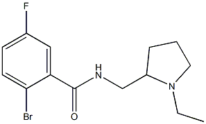 2-bromo-N-[(1-ethylpyrrolidin-2-yl)methyl]-5-fluorobenzamide,,结构式