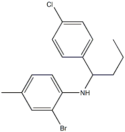 2-bromo-N-[1-(4-chlorophenyl)butyl]-4-methylaniline,,结构式