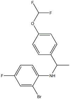 2-bromo-N-{1-[4-(difluoromethoxy)phenyl]ethyl}-4-fluoroaniline,,结构式