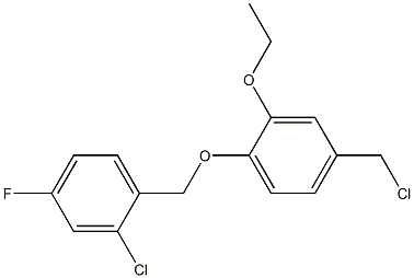 2-chloro-1-[4-(chloromethyl)-2-ethoxyphenoxymethyl]-4-fluorobenzene,,结构式