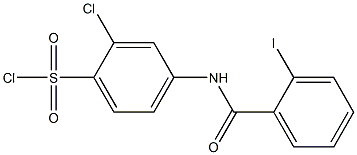 2-chloro-4-[(2-iodobenzene)amido]benzene-1-sulfonyl chloride Structure