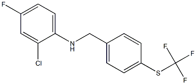 2-chloro-4-fluoro-N-({4-[(trifluoromethyl)sulfanyl]phenyl}methyl)aniline Structure