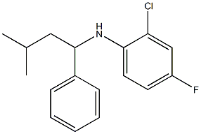 2-chloro-4-fluoro-N-(3-methyl-1-phenylbutyl)aniline Structure