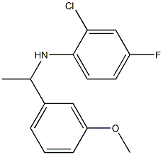 2-chloro-4-fluoro-N-[1-(3-methoxyphenyl)ethyl]aniline,,结构式