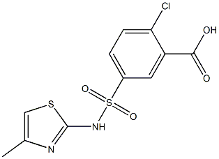 2-chloro-5-[(4-methyl-1,3-thiazol-2-yl)sulfamoyl]benzoic acid 结构式